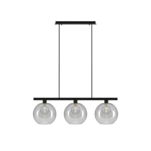 PSM LIGHTING - Moby noir texture/smokey grey suspension avec rotule-tige raccourcissable-3x - 5156.3B.E27.2M.SG