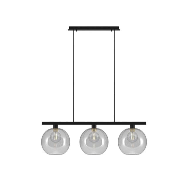 PSM LIGHTING - Moby noir texture/transparent suspension avec rotule-tige raccourcissable-3x - 5156.3B.E27.2M.TR PSM LIGHTING - Moby noir texture/transparent suspension avec rotule-tige raccourcissable-3x - 5156.3B.E27.2M.TR