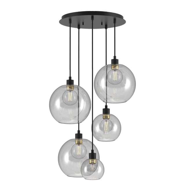 PSM LIGHTING - Moby noir texture/transparent/noir suspension-avex 3x Moby Ø250 PSM LIGHTING - Moby noir texture/transparent/noir suspension-avex 3x Moby Ø250