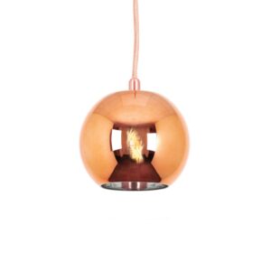 PSM LIGHTING - Moby red copper coat/cuivre rouge/rosé suspension-avec 2m de câble textile et - 4999.A.E27.28.RKC.TXRK