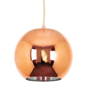 PSM LIGHTING - Moby red copper coat/noir/rosé suspension-avec 2m de câble textile et arrêt d - 4974.C.E27.28.RKC.TX2