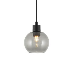 PSM LIGHTING - Moby smokey grey/gris fon/gris anth text suspension-avec 2m de câble textile - 5083.A.E27.SH.44.SG.TX44