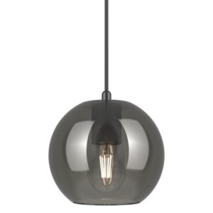 PSM LIGHTING - Moby smokey grey/noir/noir texture suspension-avec 2m de câble textile et arr - 5085.B.E27.2M.SG.TX2