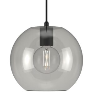 PSM LIGHTING - Moby steel/gris foncé/gris anthra text suspension-avec 2m de câble textile et - 5109.C.E27.44.ST.TX44