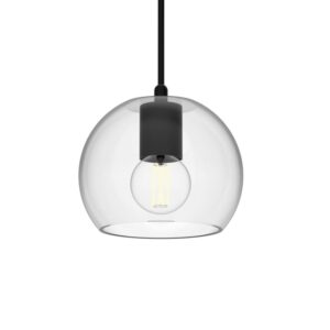 PSM LIGHTING - Moby transparent/blanc/blanc mat texture suspension-avec 2m de câble textile - 5088.B.E27.1M.TR.TX1