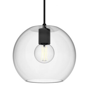 PSM LIGHTING - Moby transparent/cuivre rouge/rosé suspension-avec 2m de câble textile et arr - 5087.C.E27.28.TR.TXRK