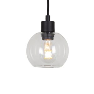 PSM LIGHTING - Moby transp/brun brillant/bronze foncé suspension-avec 2m de câble textile et - 5082.A.E27.SH.23.TR.TXG23