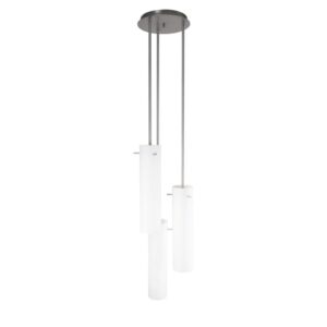PSM LIGHTING - NOA suspension - cylindre en verre opale blanc texture - 3905.1M