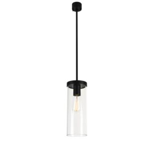 PSM LIGHTING - POLINA suspension avec rotule et rosace apparente - verre H320 noir texture - 5071.B4.32X