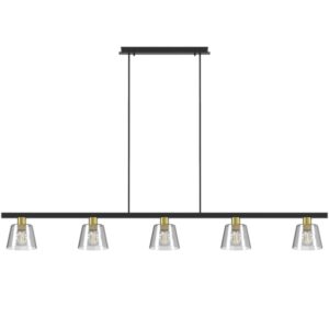 PSM LIGHTING - SHAKE suspension avec rotule - tige raccourcissable - down noir texture / steel - 5583.E27.2M.ST