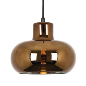 PSM LIGHTING - Suspension bronze suspension-avec 2m de câble textile et arrêt de câble à la - 4038.R.E27.13.BRC.TX43