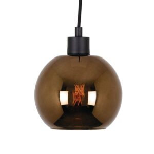 PSM LIGHTING - suspension-avec 2m de câble textile et arrêt de câble à la douille - 4968.B.E27.SH.13.BRC.TX43