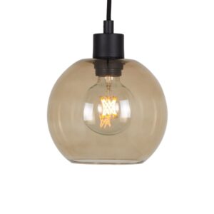 PSM LIGHTING - suspension-avec 2m de câble textile et arrêt de câble à la douille - 5079.B.E27.SH.44.BZ.TX44