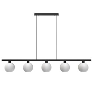 PSM LIGHTING - suspension avec rotule - tige raccourcissable - 5x Moby Ø180 blanc mat texture / - 5181.5B.E27.1M.OM