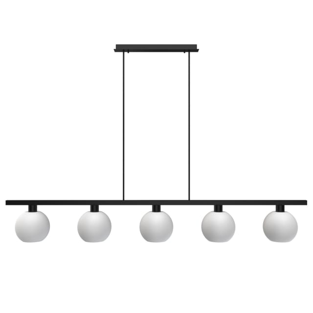 PSM LIGHTING - suspension avec rotule - tige raccourcissable - 5x Moby Ø180 noir texture / blan - 5181.5B.E27.2M.OG PSM LIGHTING - suspension avec rotule - tige raccourcissable - 5x Moby Ø180 noir texture / blan - 5181.5B.E27.2M.OG