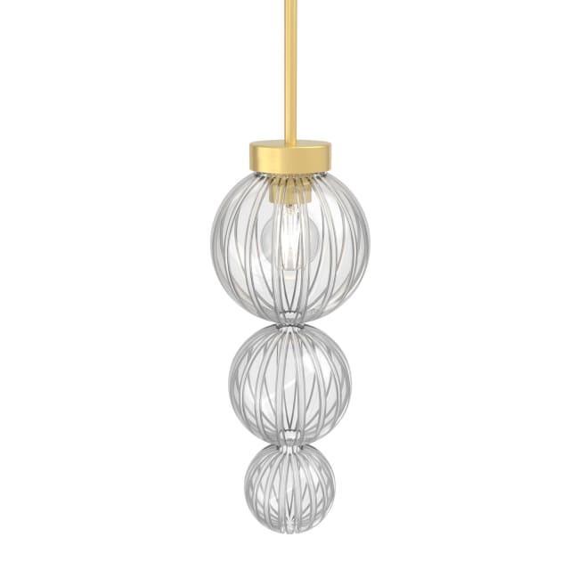 PSM LIGHTING - suspension avec rotule - tige raccourcissable - fixe laiton satin / transparent - 2505.B3.16.TR PSM LIGHTING - suspension avec rotule - tige raccourcissable - fixe laiton satin / transparent - 2505.B3.16.TR