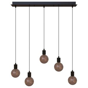 PSM LIGHTING - suspension - base 900mm - avec 5x câble 1m noir texture / câble textile noir - 5067.5.2M.TX2