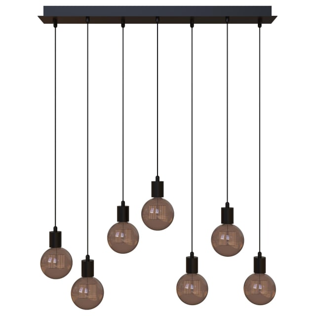 PSM LIGHTING - suspension - base 900mm - avec 7x câble 1m noir texture / câble textile noir - 5067.7.2M.TX2 PSM LIGHTING - suspension - base 900mm - avec 7x câble 1m noir texture / câble textile noir - 5067.7.2M.TX2