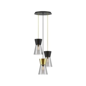 PSM LIGHTING - suspension-down-avec 3x 1,5m câble textile sur base Rondo Box - 5578.E27.2M.ST.TX2