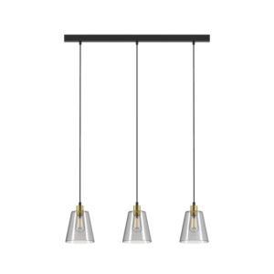 PSM LIGHTING - suspension - down noir - or / steel / câble textile noir - 5577.E27.216.ST.TX2