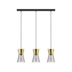 PSM LIGHTING - suspension - down noir texture / steel / câble textile noir - 5575.E27.2M.ST.TX2