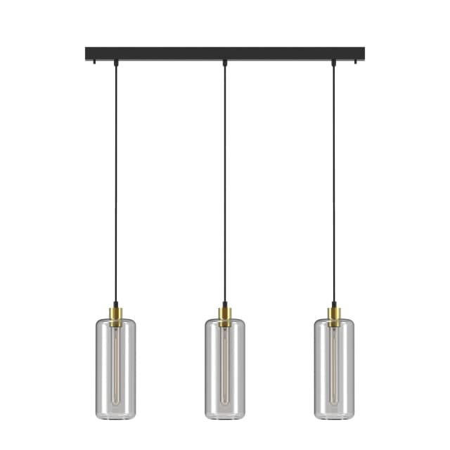 PSM LIGHTING - suspension noir texture / bronze / câble textile noir - 5132.3P.2M.BZ.TX2 PSM LIGHTING - suspension noir texture / bronze / câble textile noir - 5132.3P.2M.BZ.TX2