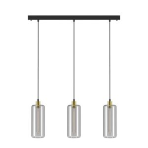 PSM LIGHTING - suspension noir texture / steel / câble textile noir - 5132.3P.2M.ST.TX2