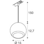 SLV Belgium - LIGHT EYE 150,suspension monophasée,GU10,longueur 150 cm,1x max. 13 W,blanc mat - 1008175 – Image 7